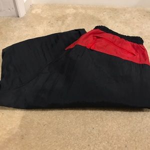 Vintage Nylon jumper track pants size medium red and black